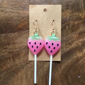 Strawberry Lollipop Earrings 🍓